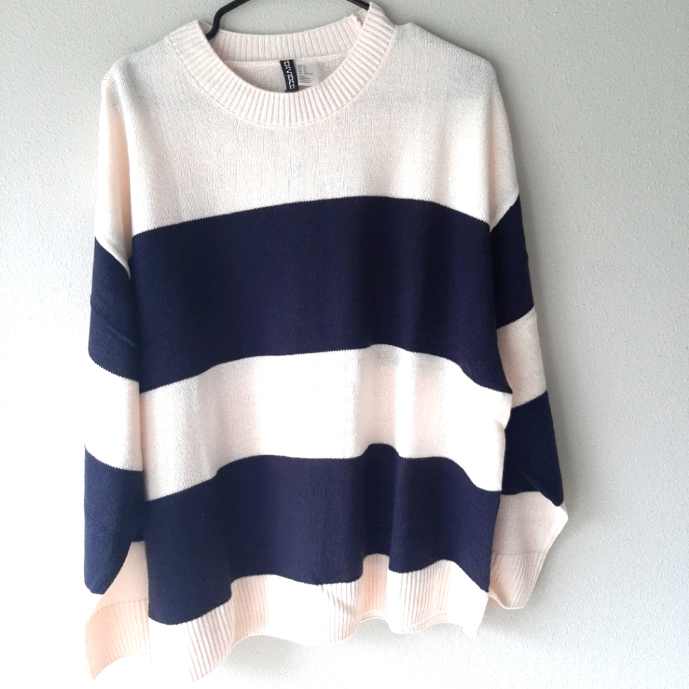 NWT Divided Striped Sweater XL